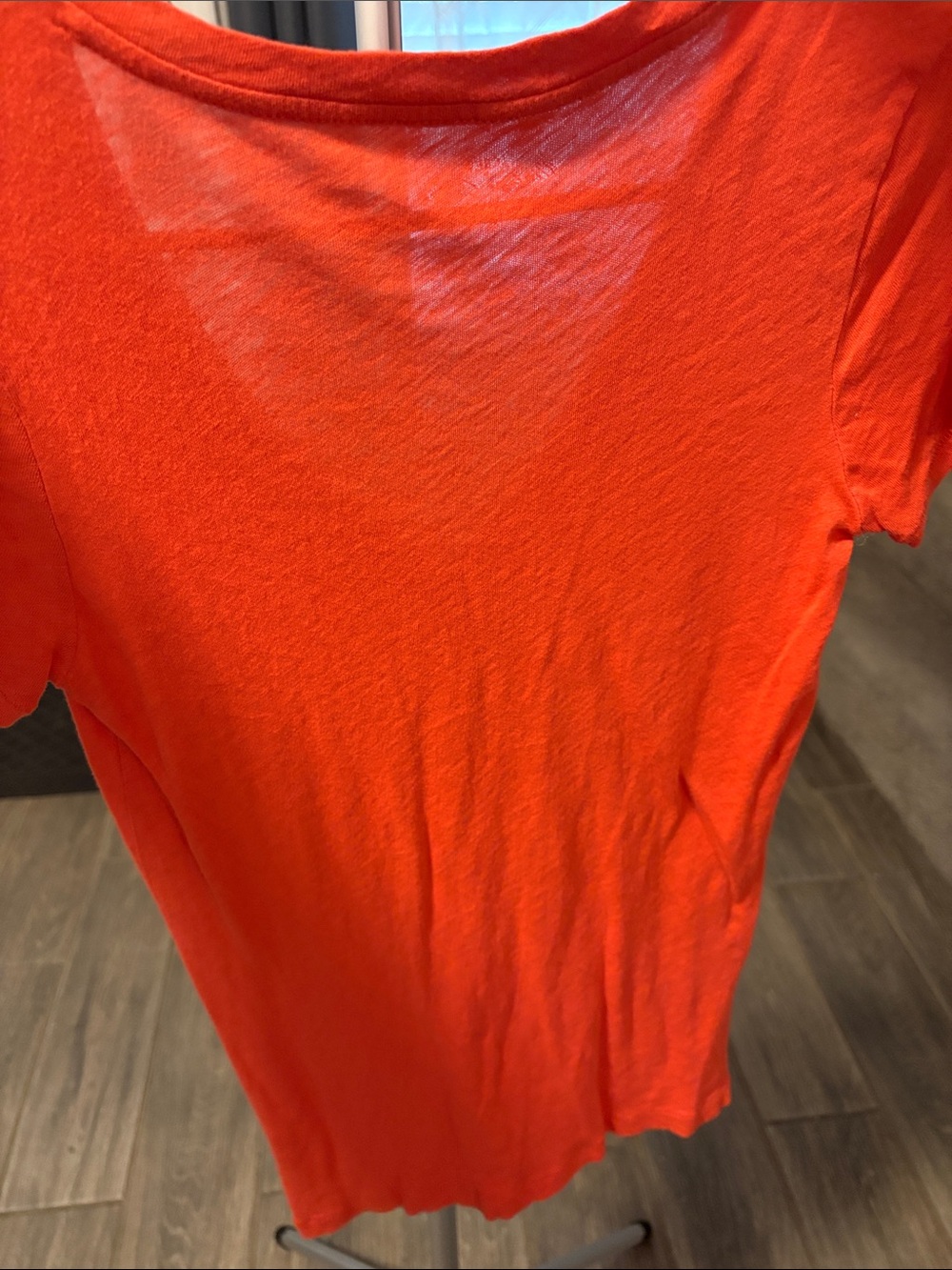 J.Crew Vintage Cotton V-Neck Tee - Bright Coral Red XS - Picture 3 of 3